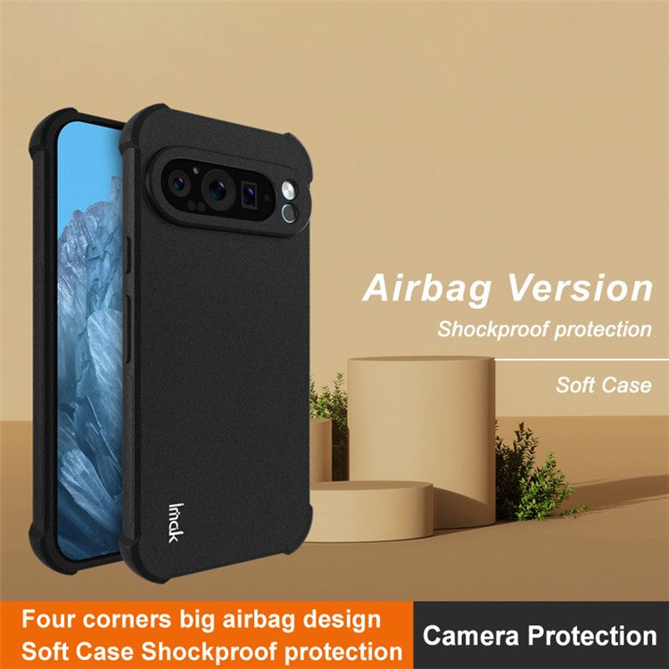 IMAK For Google Pixel 9 Pro XL TPU Case Airbag Corners Shockproof Phone Cover - Black