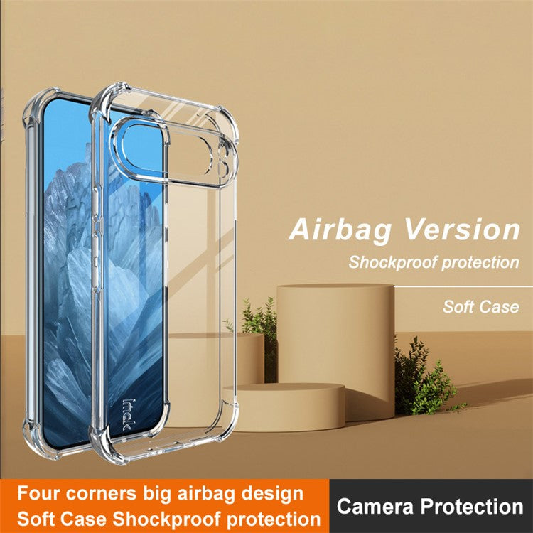 IMAK For Google Pixel 9 Pro XL TPU Case Airbag Corners Shockproof Phone Cover - Transparent