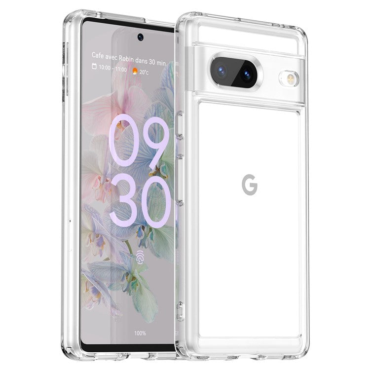 For Google Pixel 7 5G Candy Series Shockproof TPU Phone Case Airbag Corner Cushion Phone Back Cover - Transparent