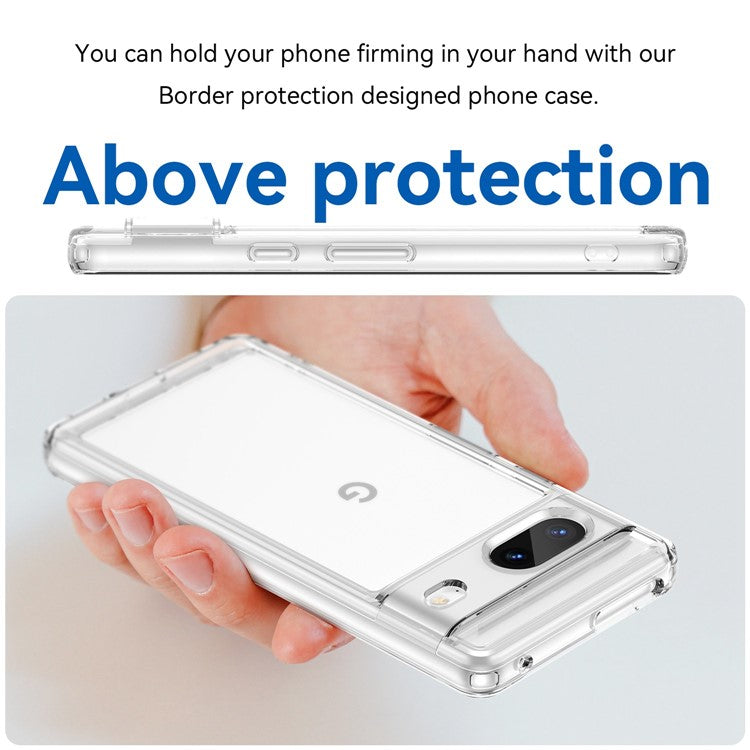 For Google Pixel 7 5G Candy Series Shockproof TPU Phone Case Airbag Corner Cushion Phone Back Cover - Transparent