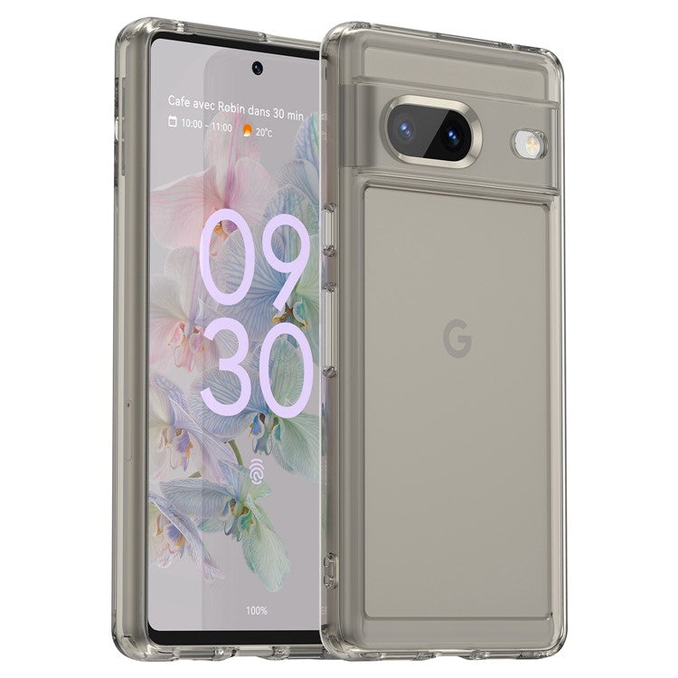 For Google Pixel 7 5G Candy Series Shockproof TPU Phone Case Airbag Corner Cushion Phone Back Cover - Transparent Grey