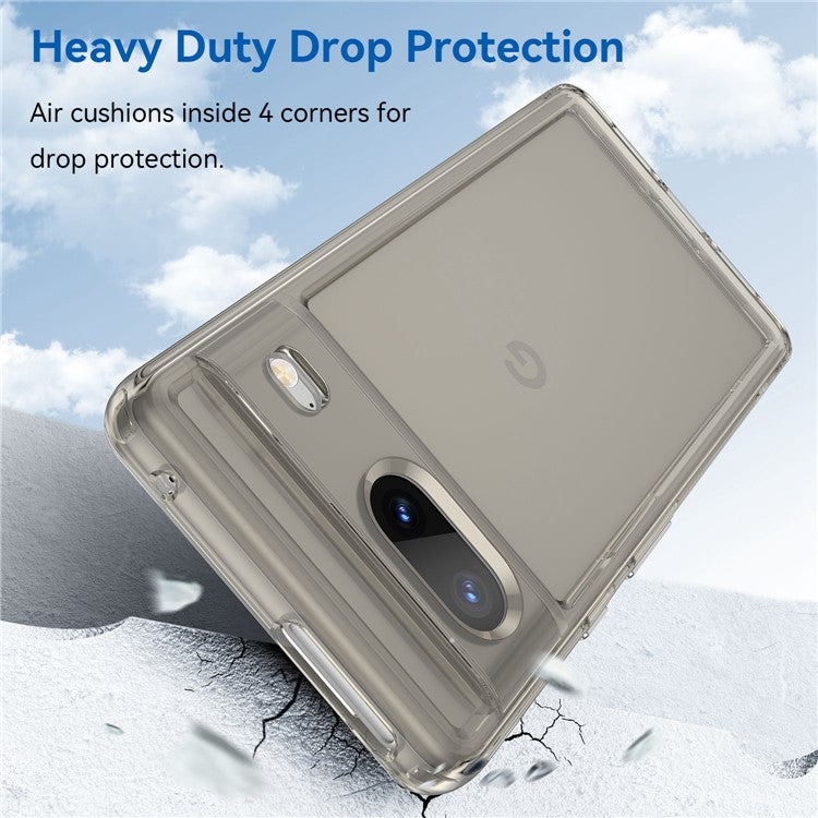 For Google Pixel 7 5G Candy Series Shockproof TPU Phone Case Airbag Corner Cushion Phone Back Cover - Transparent Grey