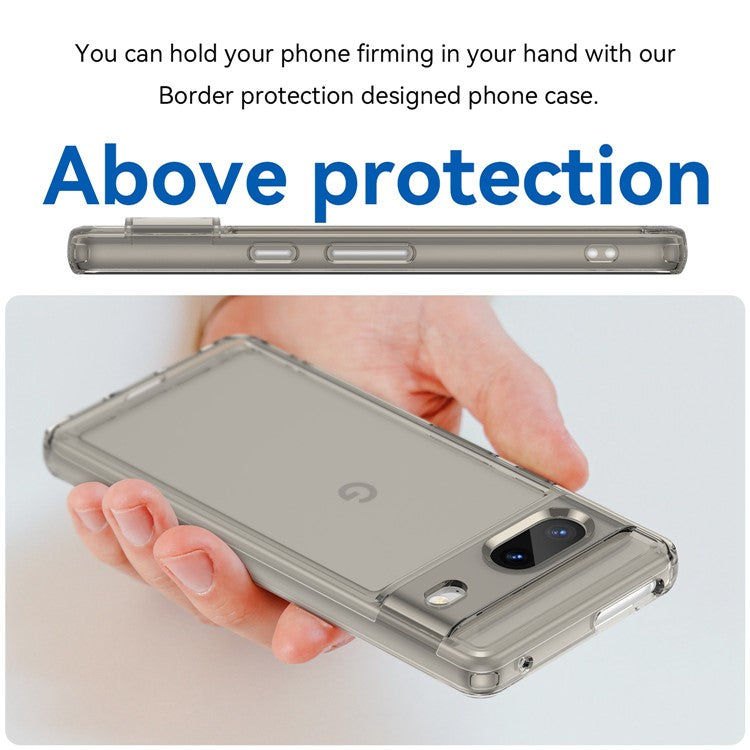 For Google Pixel 7 5G Candy Series Shockproof TPU Phone Case Airbag Corner Cushion Phone Back Cover - Transparent Grey