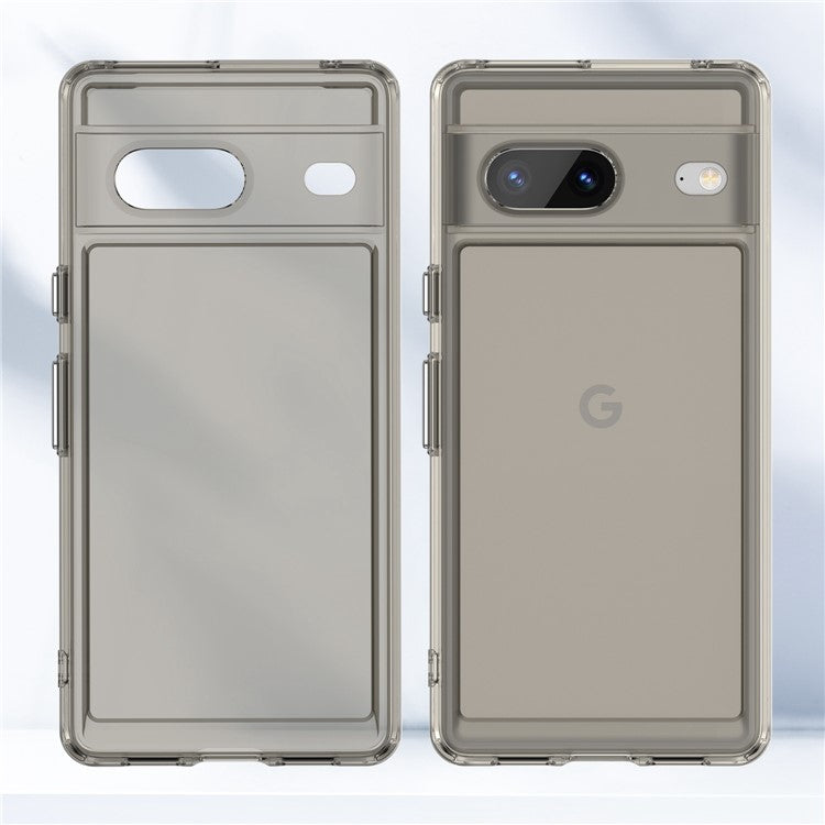 For Google Pixel 7 5G Candy Series Shockproof TPU Phone Case Airbag Corner Cushion Phone Back Cover - Transparent Grey