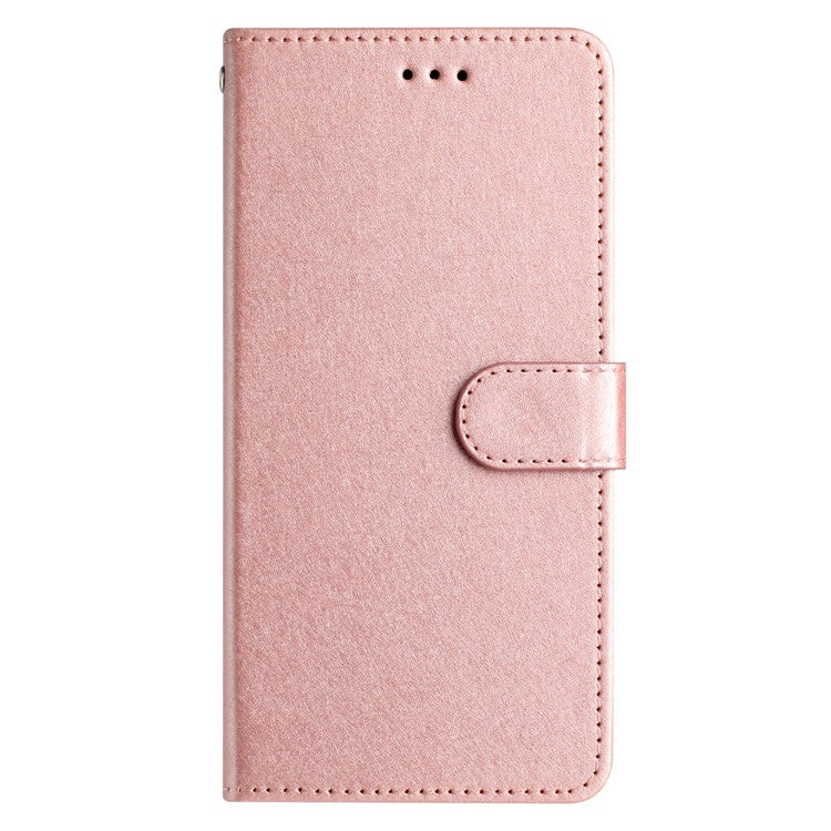 For Google Pixel 8a Case Flip Wallet Leather Silk Texture Phone Cover - Rose Gold