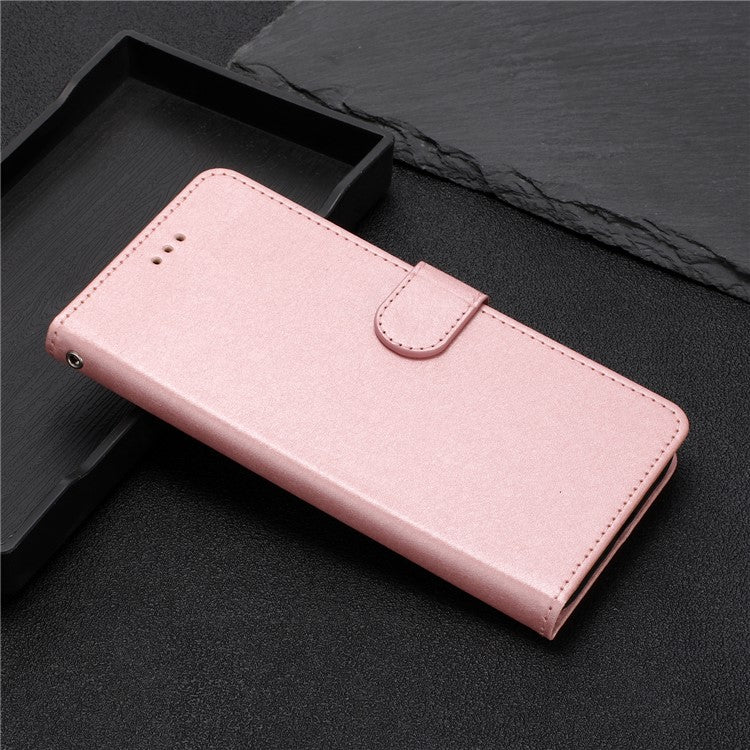 For Google Pixel 8a Case Flip Wallet Leather Silk Texture Phone Cover - Rose Gold