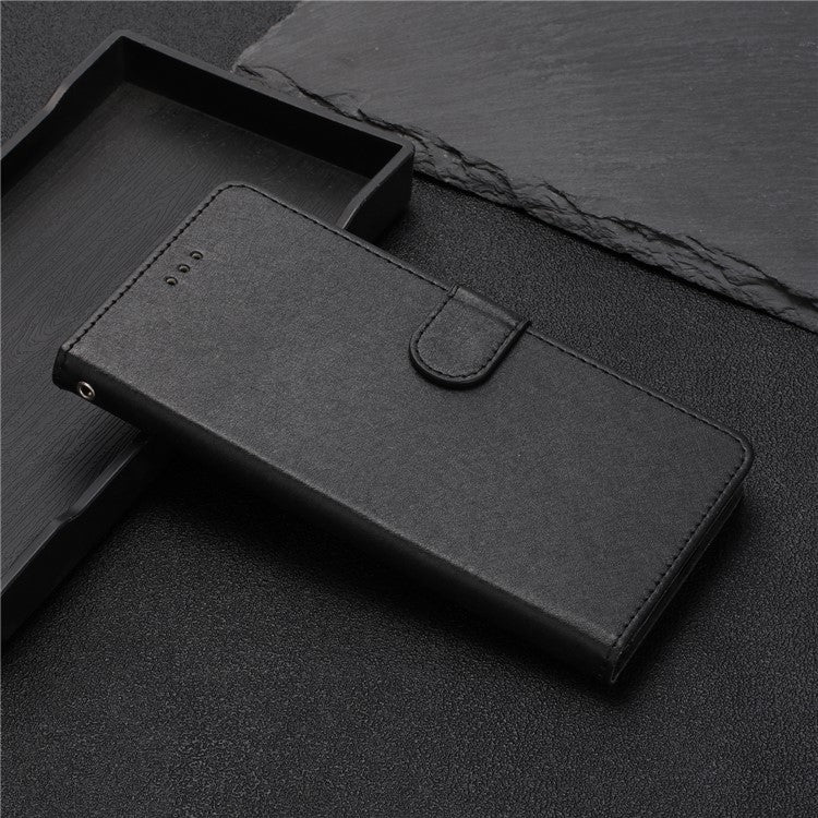 For Google Pixel 8a Case Flip Wallet Leather Silk Texture Phone Cover - Black