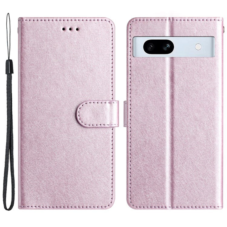 For Google Pixel 8a Case Flip Wallet Leather Silk Texture Phone Cover - Light Purple