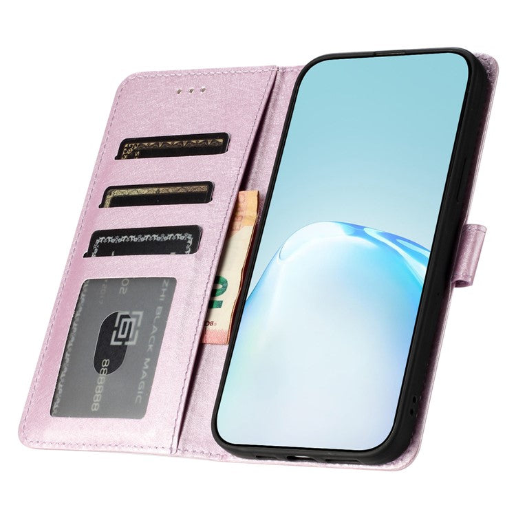 For Google Pixel 8a Case Flip Wallet Leather Silk Texture Phone Cover - Light Purple