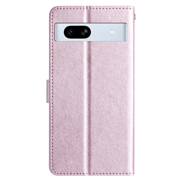 For Google Pixel 8a Case Flip Wallet Leather Silk Texture Phone Cover - Light Purple