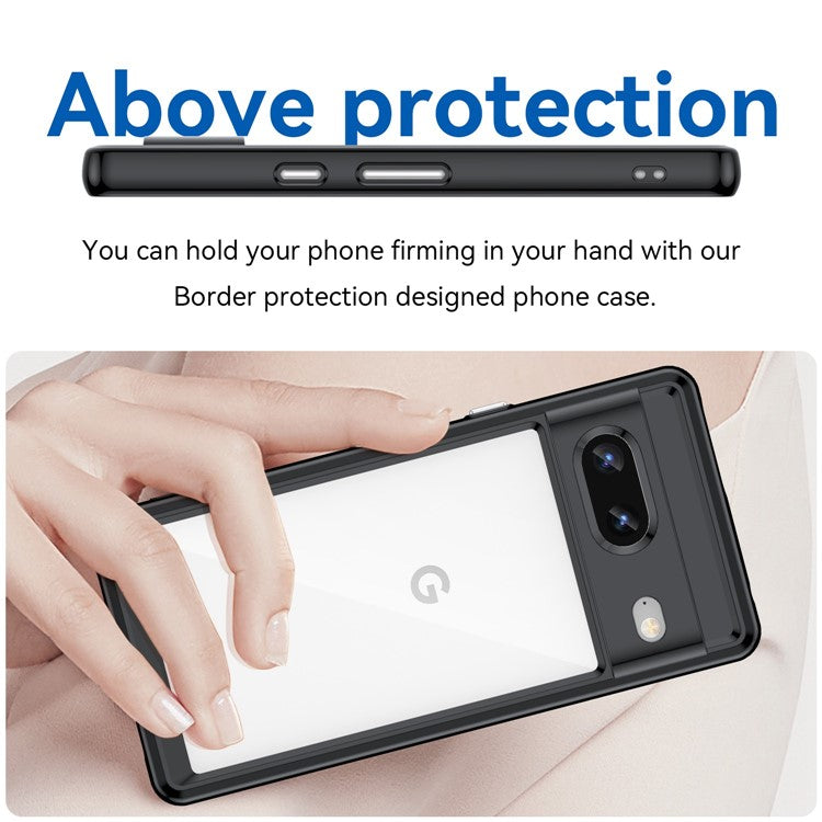 For Google Pixel 7 5G Stylish TPU + Acrylic Phone Protective Case Anti-scratch Back Cover - Black