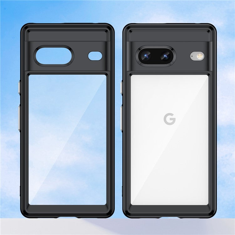 For Google Pixel 7 5G Stylish TPU + Acrylic Phone Protective Case Anti-scratch Back Cover - Black