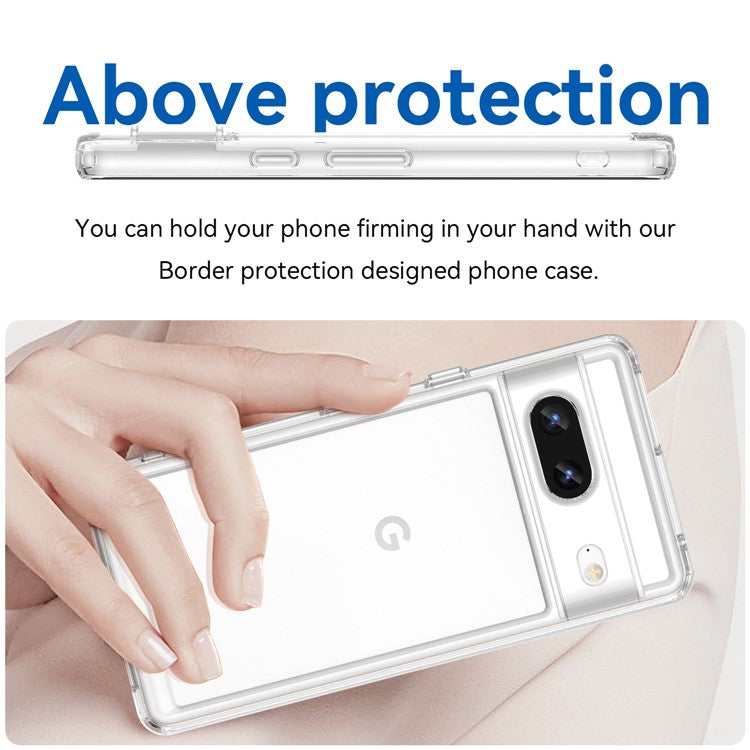 For Google Pixel 7 5G Stylish TPU + Acrylic Phone Protective Case Anti-scratch Back Cover - Transparent