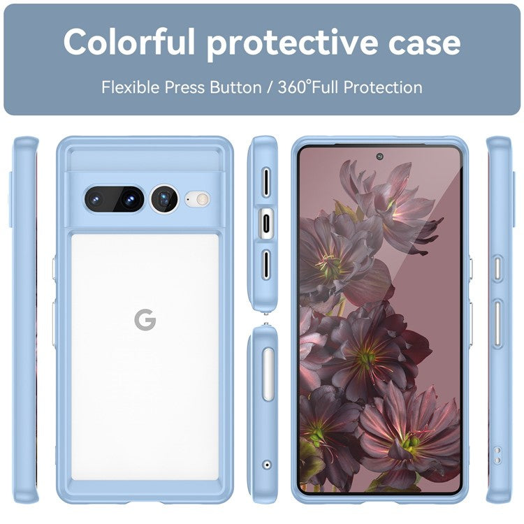 For Google Pixel 7 Pro TPU + Acrylic Mobile Phone Case Drop-proof Shockproof Back Cover - Blue