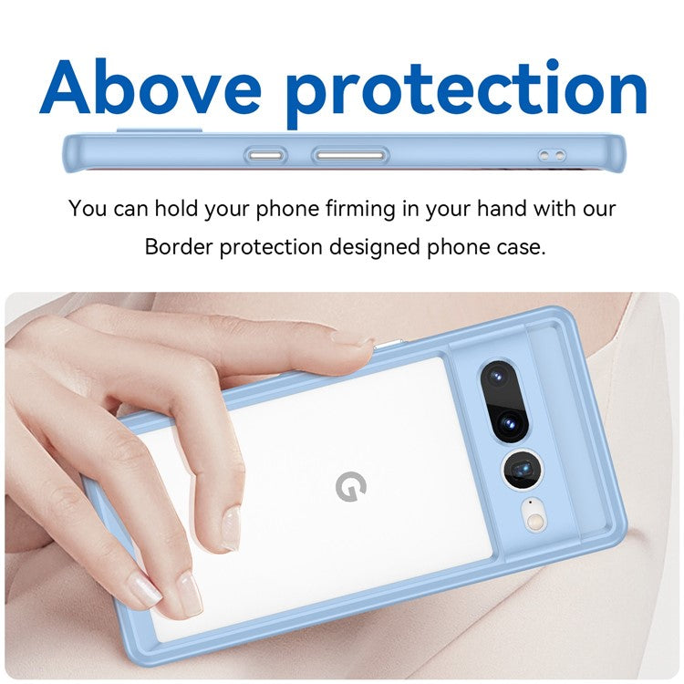 For Google Pixel 7 Pro TPU + Acrylic Mobile Phone Case Drop-proof Shockproof Back Cover - Blue