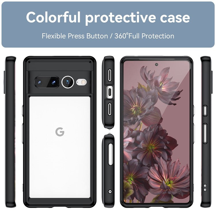 For Google Pixel 7 Pro TPU + Acrylic Mobile Phone Case Drop-proof Shockproof Back Cover - Black