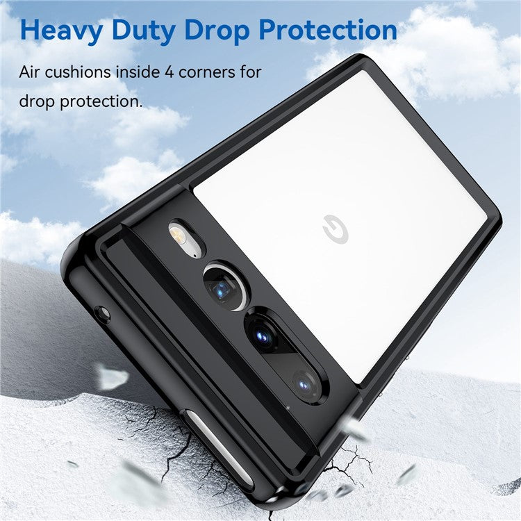 For Google Pixel 7 Pro TPU + Acrylic Mobile Phone Case Drop-proof Shockproof Back Cover - Black