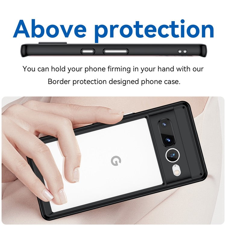 For Google Pixel 7 Pro TPU + Acrylic Mobile Phone Case Drop-proof Shockproof Back Cover - Black