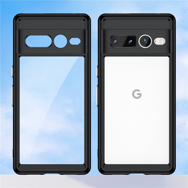 For Google Pixel 7 Pro TPU + Acrylic Mobile Phone Case Drop-proof Shockproof Back Cover - Black