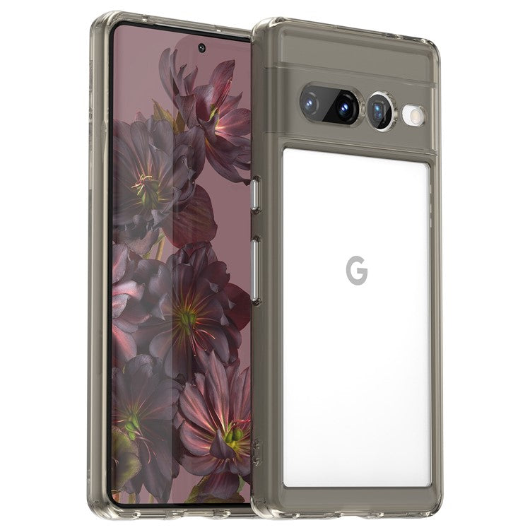 For Google Pixel 7 Pro TPU + Acrylic Mobile Phone Case Drop-proof Shockproof Back Cover - Transparent Grey