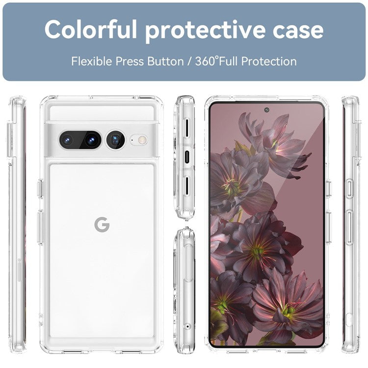 For Google Pixel 7 Pro TPU + Acrylic Mobile Phone Case Drop-proof Shockproof Back Cover - Transparent