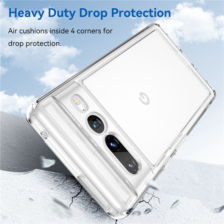 For Google Pixel 7 Pro TPU + Acrylic Mobile Phone Case Drop-proof Shockproof Back Cover - Transparent