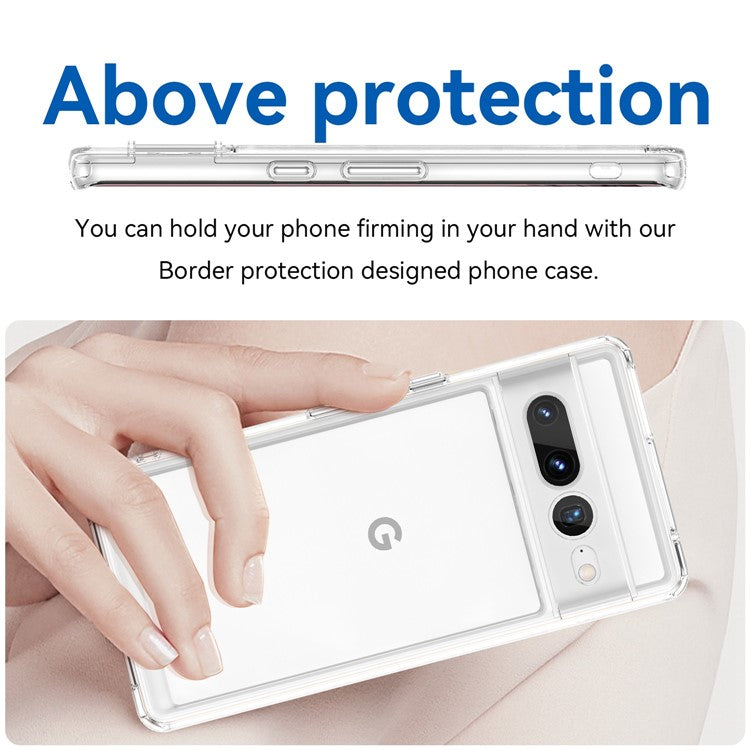 For Google Pixel 7 Pro TPU + Acrylic Mobile Phone Case Drop-proof Shockproof Back Cover - Transparent