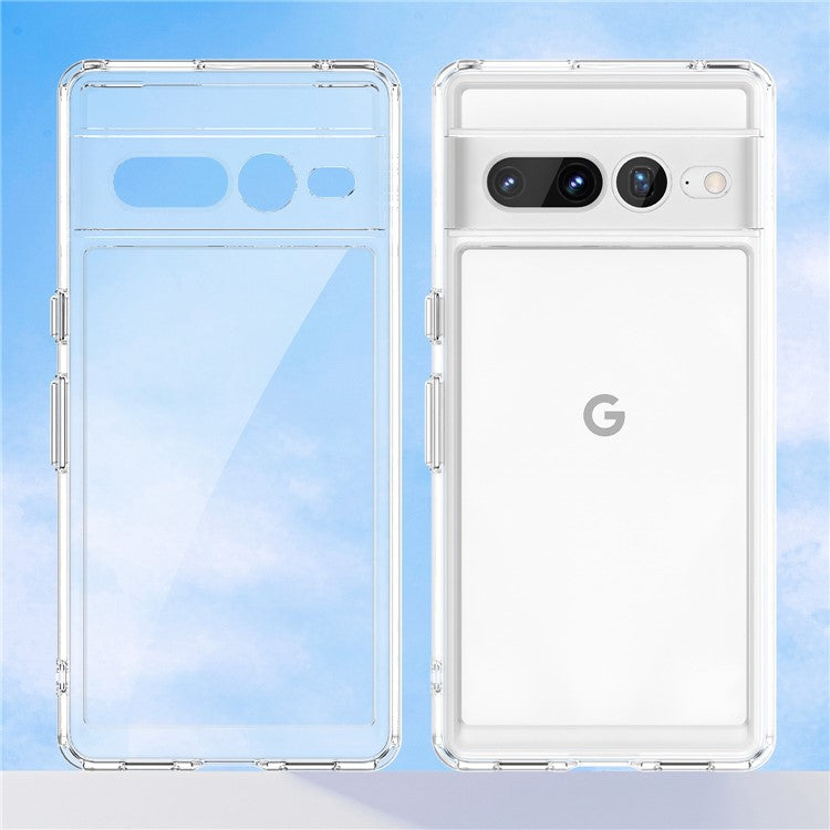 For Google Pixel 7 Pro TPU + Acrylic Mobile Phone Case Drop-proof Shockproof Back Cover - Transparent