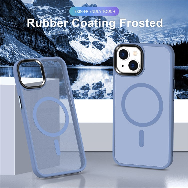 For-iPhone-14-/-13-Magnetic-Case-TPU+PC-Phone-Cover-Compatible-with-MagSafe---Baby-Blue