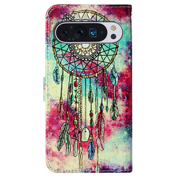 For Google Pixel 9 Pro / Pixel 9 Case Leather Pattern Design Flip Wallet Phone Cover - Dream Catcher