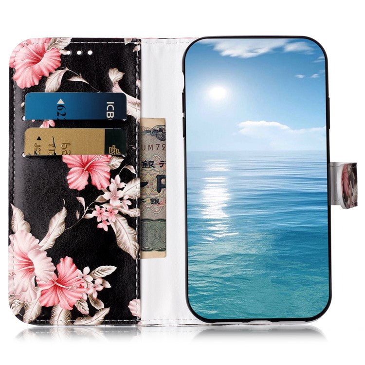 For Google Pixel 9 Pro / Pixel 9 Case Leather Pattern Design Flip Wallet Phone Cover - Rhododendron