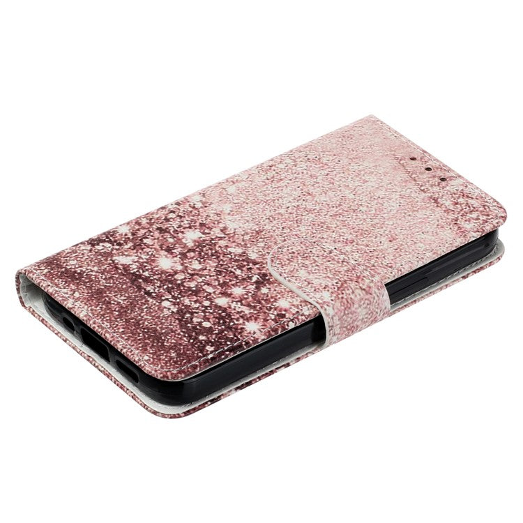 For Google Pixel 9 Pro / Pixel 9 Case Leather Pattern Design Flip Wallet Phone Cover - Rose Gold Marble