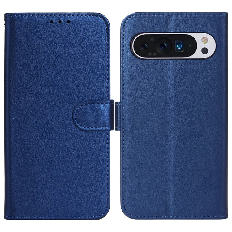 For Google Pixel 9 Pro / Pixel 9 Case Wallet Style Flip Leather Phone Cover Card Holder - Blue