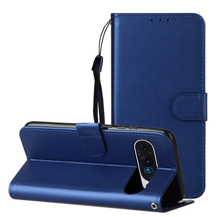 For Google Pixel 9 Pro / Pixel 9 Case Wallet Style Flip Leather Phone Cover Card Holder - Blue