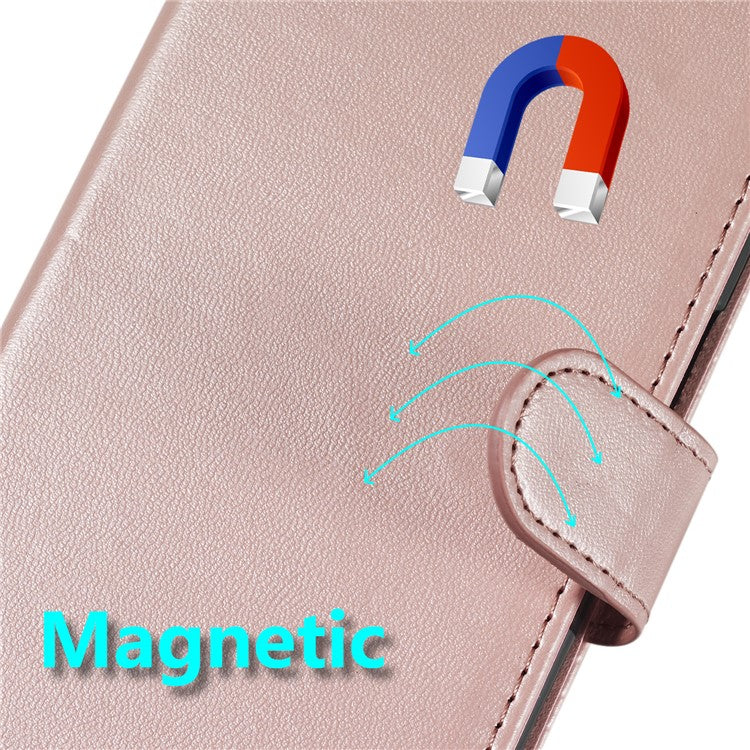 For Google Pixel 9 Pro / Pixel 9 Case Wallet Style Flip Leather Phone Cover Card Holder - Rose Gold