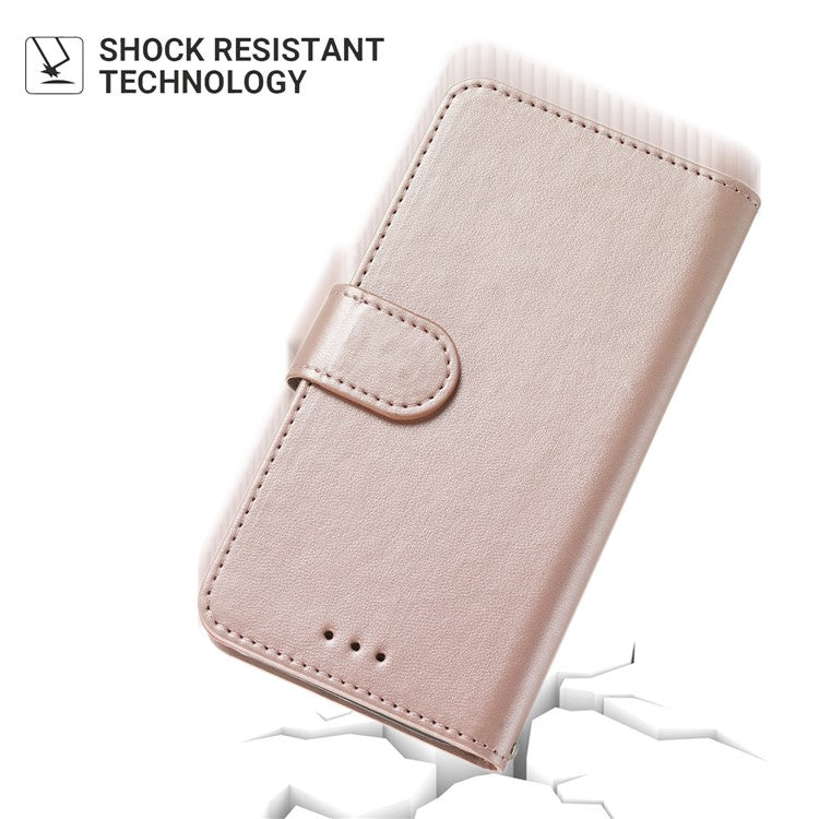 For Google Pixel 9 Pro / Pixel 9 Case Wallet Style Flip Leather Phone Cover Card Holder - Rose Gold