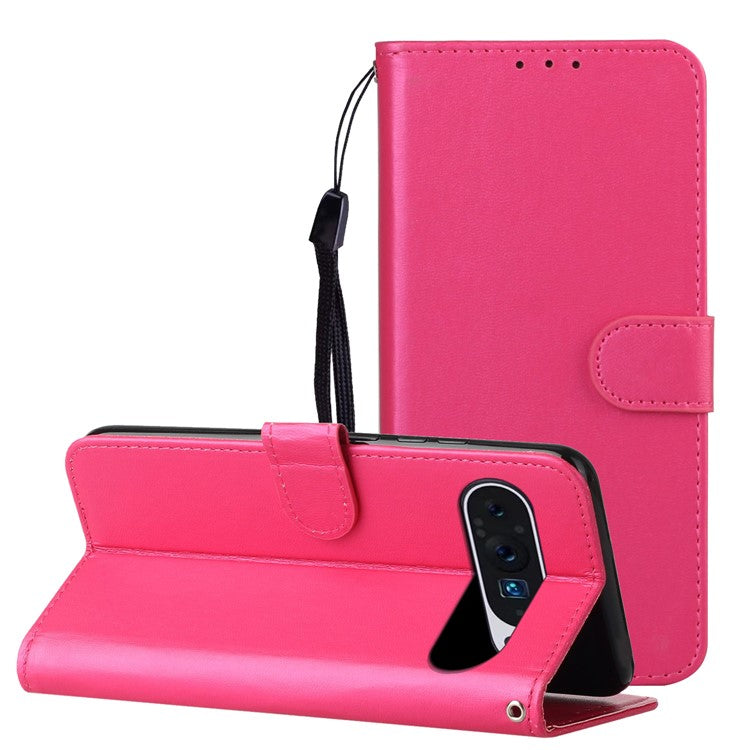 For Google Pixel 9 Pro / Pixel 9 Case Wallet Style Flip Leather Phone Cover Card Holder - Rose