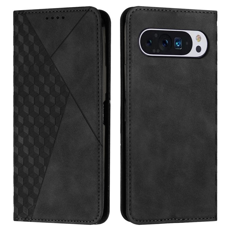 For Google Pixel 9 Pro XL Wholesale Cell Phone Stand Case Magnetic Closure PU Leather Cover - Black