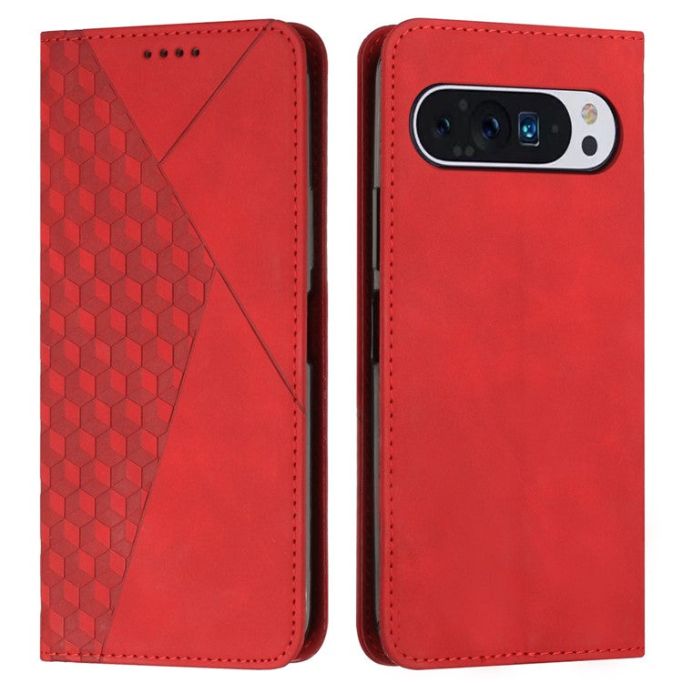 For Google Pixel 9 Pro XL Wholesale Cell Phone Stand Case Magnetic Closure PU Leather Cover - Red