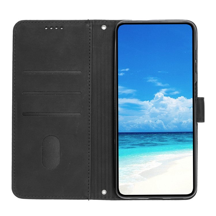 For Google Pixel 9 Pro XL Case Viewing Stand PU Leather Phone Cover Imprinted Pattern - Black