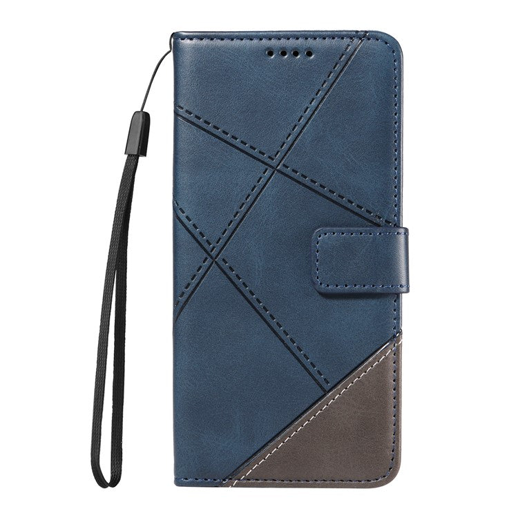 For Google Pixel 9 Pro Case Geometric Line Wallet Leather Phone Cover - Blue