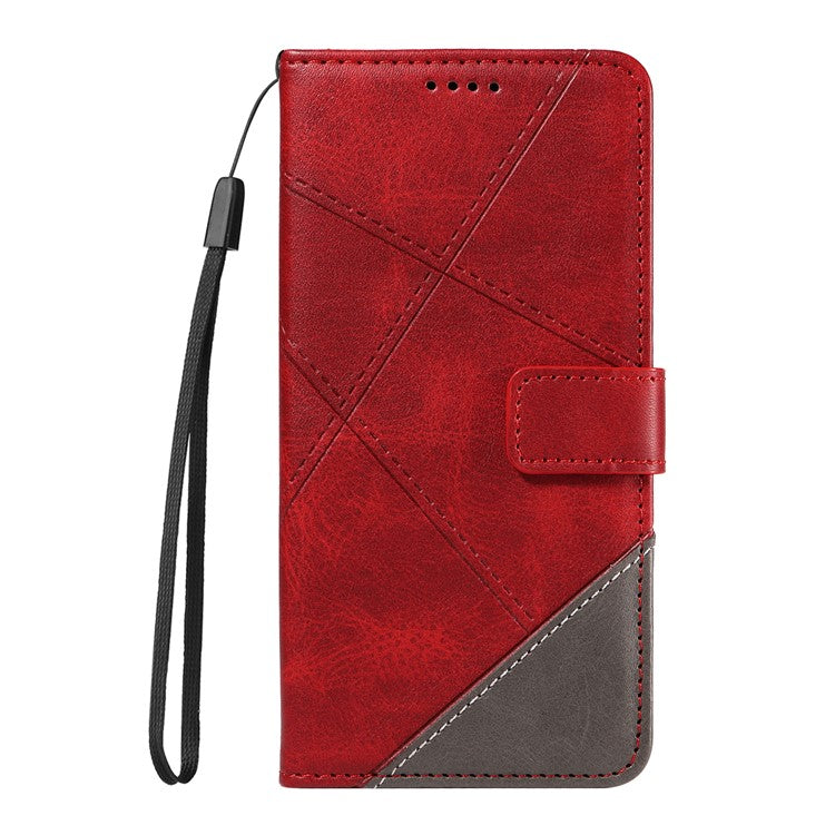 For Google Pixel 9 Pro Case Geometric Line Wallet Leather Phone Cover - Red