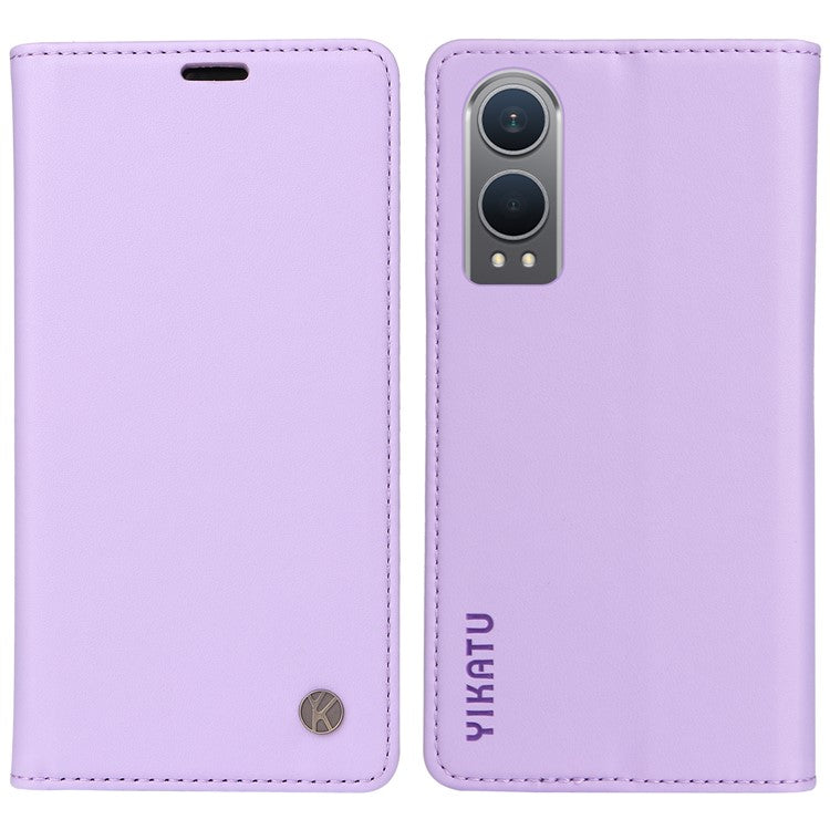 YIKATU YK-001 For OnePlus Nord CE4 Lite 5G / Oppo K12x 5G (China) Case Leather Phone Cover Magnetic Closure Bookstyle Stand - Light Purple