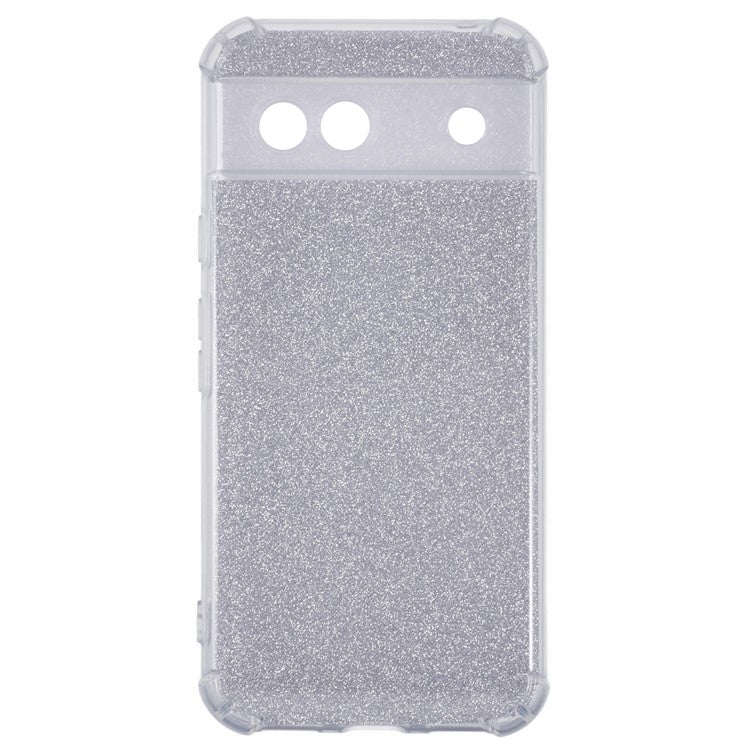 For Google Pixel 8a Phone Case Shockproof TPU Clear Back Cover with 4 Removable Papers