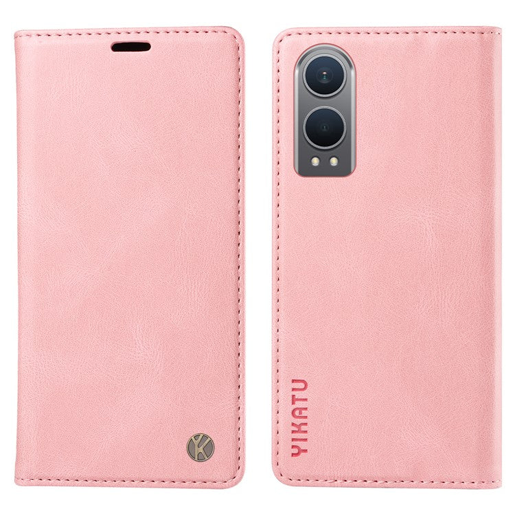 YIKATU YK-004 For OnePlus Nord CE4 Lite 5G / Oppo K12x 5G (China) Case Leather Phone Cover Wallet with Card Holder - Pink