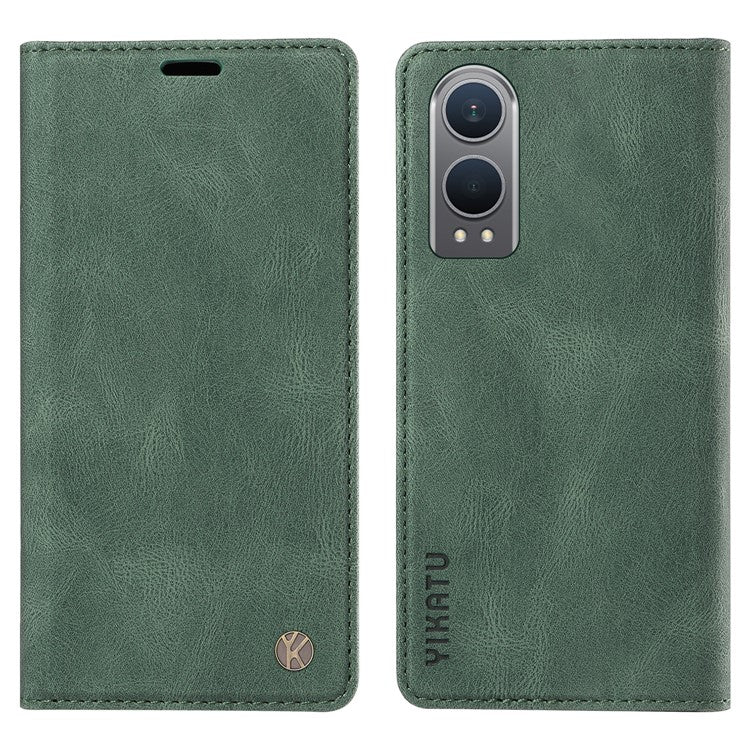 YIKATU YK-004 For OnePlus Nord CE4 Lite 5G / Oppo K12x 5G (China) Case Leather Phone Cover Wallet with Card Holder - Green