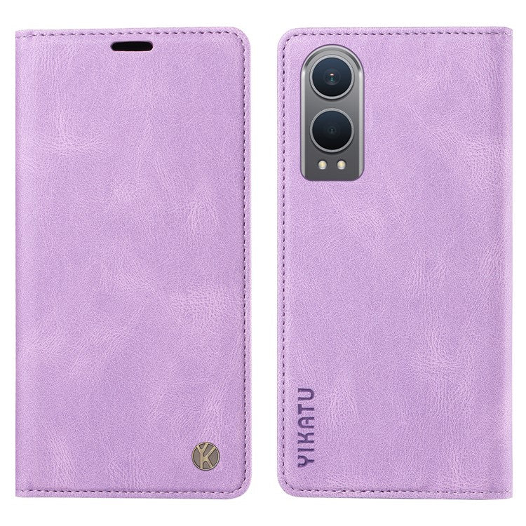 YIKATU YK-004 For OnePlus Nord CE4 Lite 5G / Oppo K12x 5G (China) Case Leather Phone Cover Wallet with Card Holder - Purple