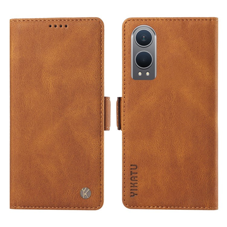 YIKATU YK-005 For OnePlus Nord CE4 Lite 5G / Oppo K12x 5G (China) Case PU Leather Phone Cover Stand Card Slots - Brown