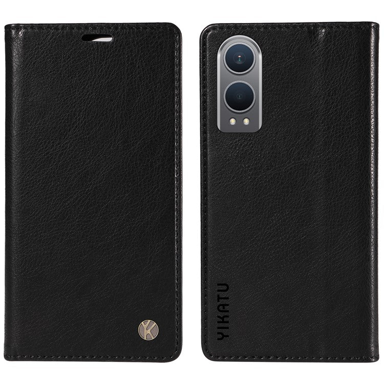 YIKATU YK-006 For OnePlus Nord CE4 Lite 5G / Oppo K12x 5G (China) Case Folio Magnetic Closure Leather Phone Cover - Black