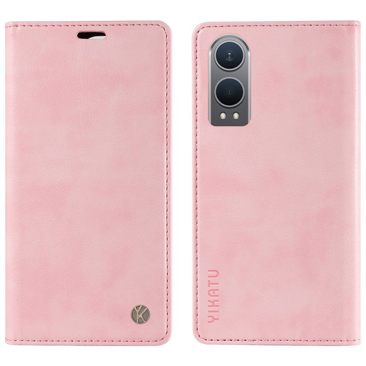 YIKATU YK-006 For OnePlus Nord CE4 Lite 5G / Oppo K12x 5G (China) Case Folio Magnetic Closure Leather Phone Cover - Pink